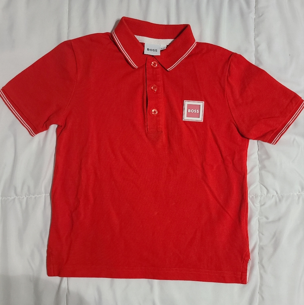 Boss polo red shirt size 6 for little boy